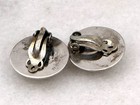 Vintage Navajo Native American Sterling Silver Stamped Concho Clip-on Earrings