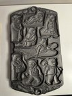 Vintage Ll Bean Cast Iron 2 Sided Bear House Muffin Cookie Mold Pan John Wright 