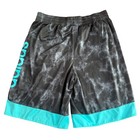 Adidas Athletic Shorts Kids Xl 18 20 Black Teal Tie Dye Mesh Basketball Gym