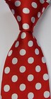New Classic Men s Polka Dots Silk Tie Necktie     Red white