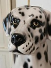 Dog Statue Dalmatian Large Glazed Ceramic Sculpture Made In Italy- 21  