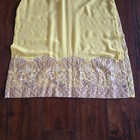 Embroidered Yellow Top Shirt Long Kurti Viscose Lace Floral Buttons Size S m