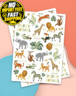 Xo  Fetti Jungle Animal Glow In Dark Temporary Tattoos For Kids Medium  Green