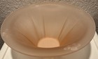 Vtg Anchor Hocking Pink Frosted Satin Depression Glass Bowl Etched Princess Pat