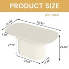 Guii 63  Oval Dining Table For 4-6 White Modern Kitchen Table For Dining Room