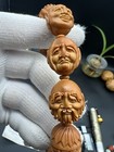 China Olive Dentoliva Hand Carved 18 Luohan Buddha  Bracelet 19  22mm                                 