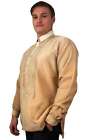 Beige Long Sleeve Organza Barong Tagalog - Order Us Size