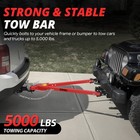 Adjustable Bumper Mount Tow Towing Bar 5000 Lbs Fits 2-inch Ball Hitch W  Chains