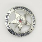 Brand New U s  Badge Collection Product Marshal Silver Movie Prop