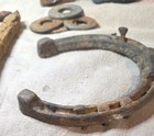 2 Spikes  1 Horseshoe For Crafts Yard Art  Metalworking  Vintage   Antique 