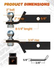 2 Inch Ball Trailer Hitch 2 In Drop Receiver Hitch With 2 In Shank   Hitch Pin F