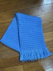 Fabulous Hand Crochet Winter Scarf Handmade Vintage Fashion 60x8    Blue W  Fringe