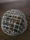 Antique Brass bronze Dome Flower Frog 3 5    Handmade Wire Grid Floral Arranger