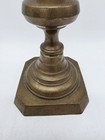 Antique 19th Century Cast Brass Candlestick Holder 11 75  Tall Square Base