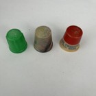 Vintage Lot Of 3 Molded Plastic Thimbles