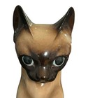 Hagen Renaker Ceramic Siamese Cat Ching Li W foil Label Statue Figure Vintage