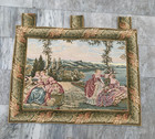 Vintage French Tapestry 3x4 Ft  Pictorial Wall Hanging  Antique Style Home Decor