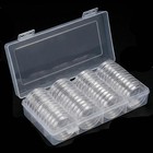 50 Pack Clear Plastic Coin Capsule Holders 40 6mm Storage Box For  Silver Dollar