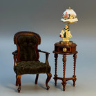 Reutter Porcelain Miniature German Figurine Lamp Decorative Vtg Dollhouse 1 12