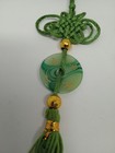 Mystic Lucky Knot Green Tassel Feng Shui Faux Jade Bottle Ornament 
