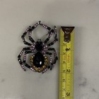    vintage Style    Spider Brooch Pin   purple  Deep Yellow  Lavender Rhinestones   2   