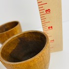 Set Of 4 Vintage Hand-carved Wooden Small Cups Mini-bowls 2  Tall 2 5  Wide