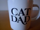 Parker Lane Cat Dad Stoneware Mug White Black Text Green Interior
