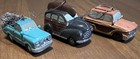 Vintage Cars Christmas Tree Ornaments Lot Of 3 Cars Vtg