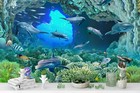 3d Ocean Dolphin Wallpaper Wall Mural Removable Self-adhesive Sticker 79