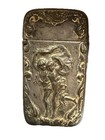 Antique Silver Tone American Art Nouveau Match Safe Vesta Case Ornate Matchbox
