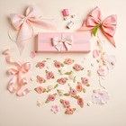 100 Pcs 15mm Multicoloured Mini Rose Flowers Satin Ribbon Bows Appliques Kit