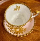 Royal Albert Tea Cup Golden Rose Vintage Series Pastel Pink Gold White Free Ship