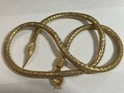 Whiting   Davis   Gold-tone Mesh Snake Belt   Necklace W  Black Eyes   40    Long