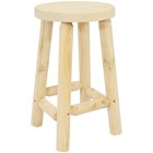 Rustic Unfinished Fir Wood Indoor Backless Counter-height Stool By Sunnydaze
