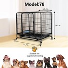 Metal Heavy Duty Dog Cage Pet With Wheels And Crate Tray For Kennel Black New