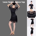 Latin Dance Costumes Adult Women s Dance Top Lace Tassel Top Practice Clothes