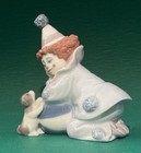 Lladro Pierrot Clown With Puppy   Ball Glazed Retired Figurine  5278