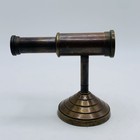 Miniature Brass Telescope On Stand 2 1 2    Tall