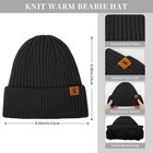 Women Winter Hat Scarf Gloves Set Touchscreen Knit Fleece Beanie Warm 3pcs