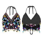Belly Dance Costume Sequin Fringe Bra Tops Carnival Festival Party Club Crop Top