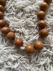 Wooden Vintage Necklace Wood Beaded 24 Inches