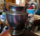 Vintage F b  Rogers Silver Plate Over Copper Water Pitcher W  Ornate Handle