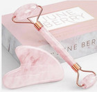 June Berry Rose Quartz Facial Roller   Gua Sha Set For Face  Pink