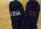 Cable Knit Mittens Gloves Go Usa Winter Olympics Team One Size Hologram Package