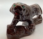 Vintage Lion  Redware Made In Japan  Mcm 1950   s  Marbled Look   Rare 11    X 5   