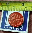 Eucharistic Minister Red Jerusalem Cross Christian Catholic Communion Lapel Pin