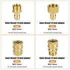 Nqeuepn 4pcs M22-14mm To 1 4in Pressure Washer Adapter Set  Power M  Gold 