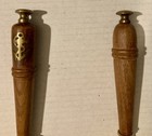 Vintage Brass Round   Round Magnifying Glass Lot Nautical Anchor Wood Handle