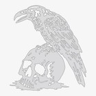 Skull Raven  2 - Reusable Airbrush Stencil Template
