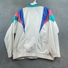 Vintage Jacket Be In The Current Seen Women Medium White Purple Teal Full Zip